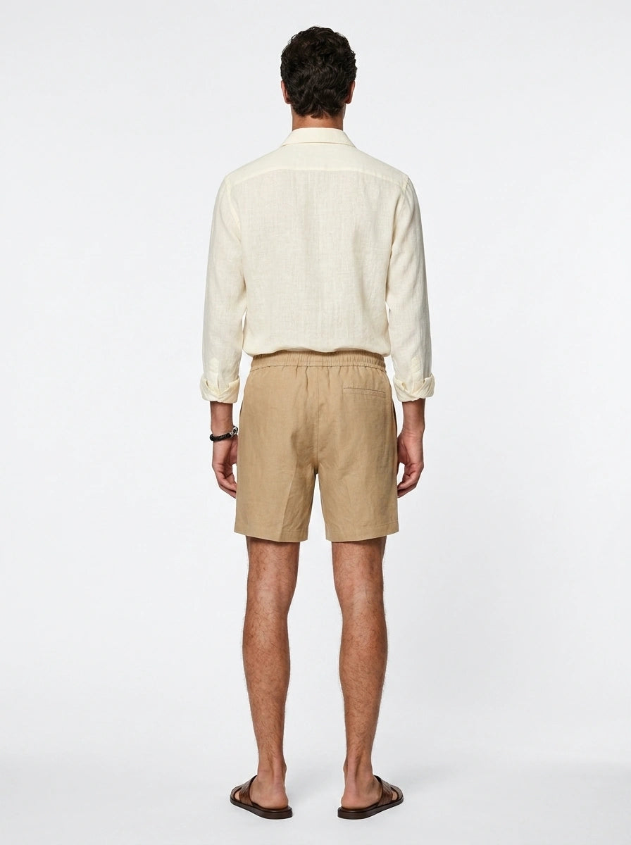 100% Linen Casual Shirt Ivory