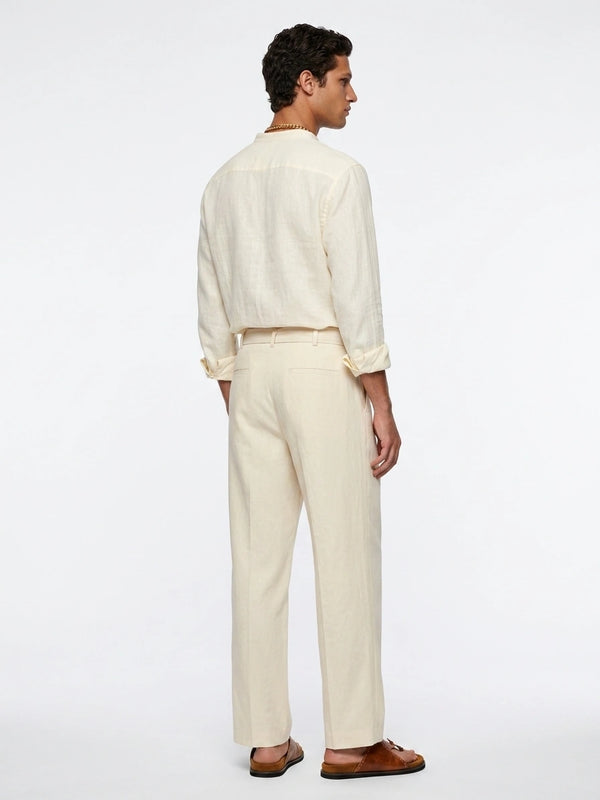 Aero Luxe™ Linen Mandarin Shirt Ivory