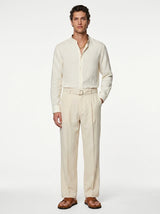 Aero Luxe™ Linen Mandarin Shirt Ivory