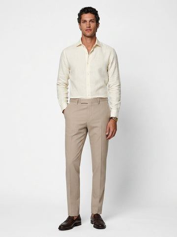Ivory Linen Cut-Away Shirt