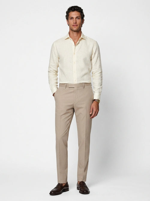 Ivory Linen Cut-Away Shirt