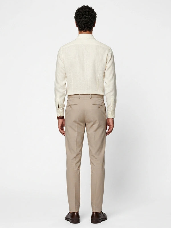 Ivory Linen Cut-Away Shirt