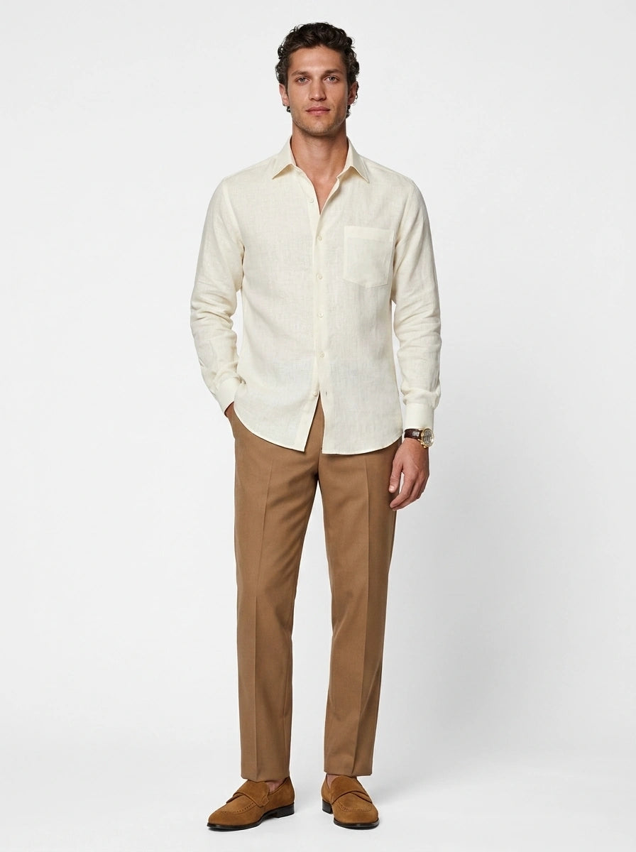 Ivory Linen Formal Shirt