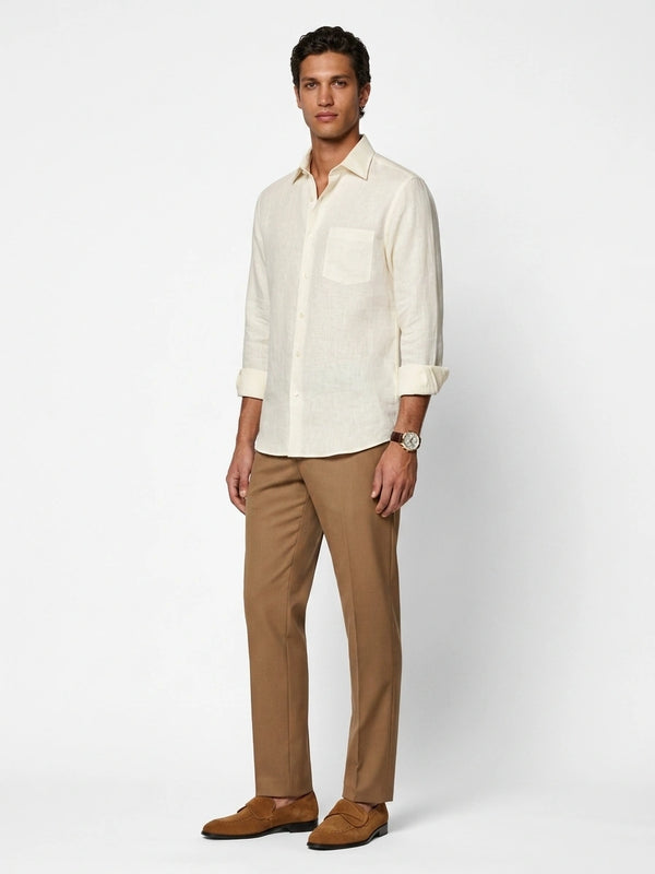 100% Linen Formal Shirt Ivory