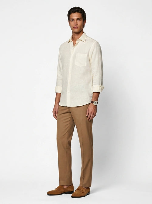 Ivory Linen Formal Shirt
