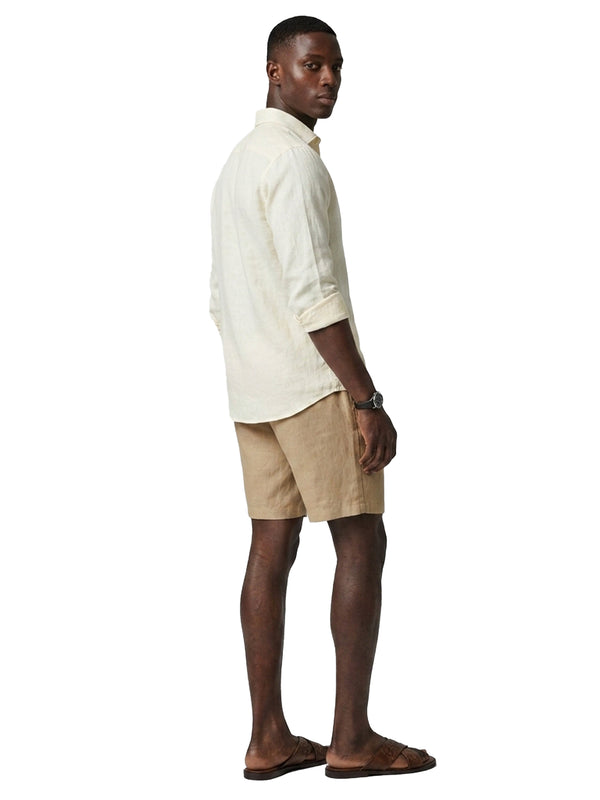 100% Linen Casual Shirt Ivory