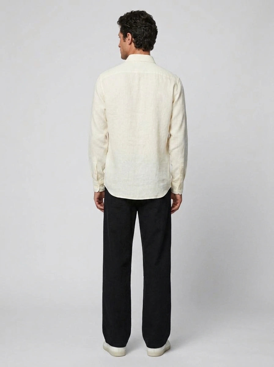 100% Linen Casual Shirt Ivory