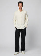 100% Linen Casual Shirt Ivory
