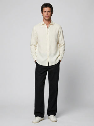 100% Linen Casual Shirt Ivory