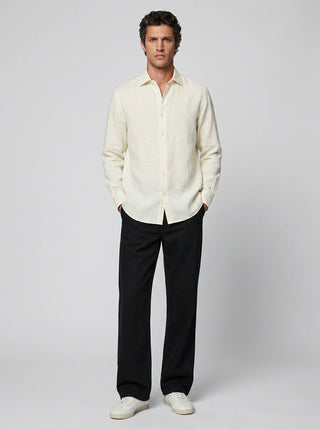 100% Linen Casual Shirt Ivory