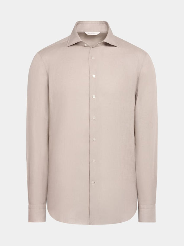 100% Linen Shirt Dark Biege