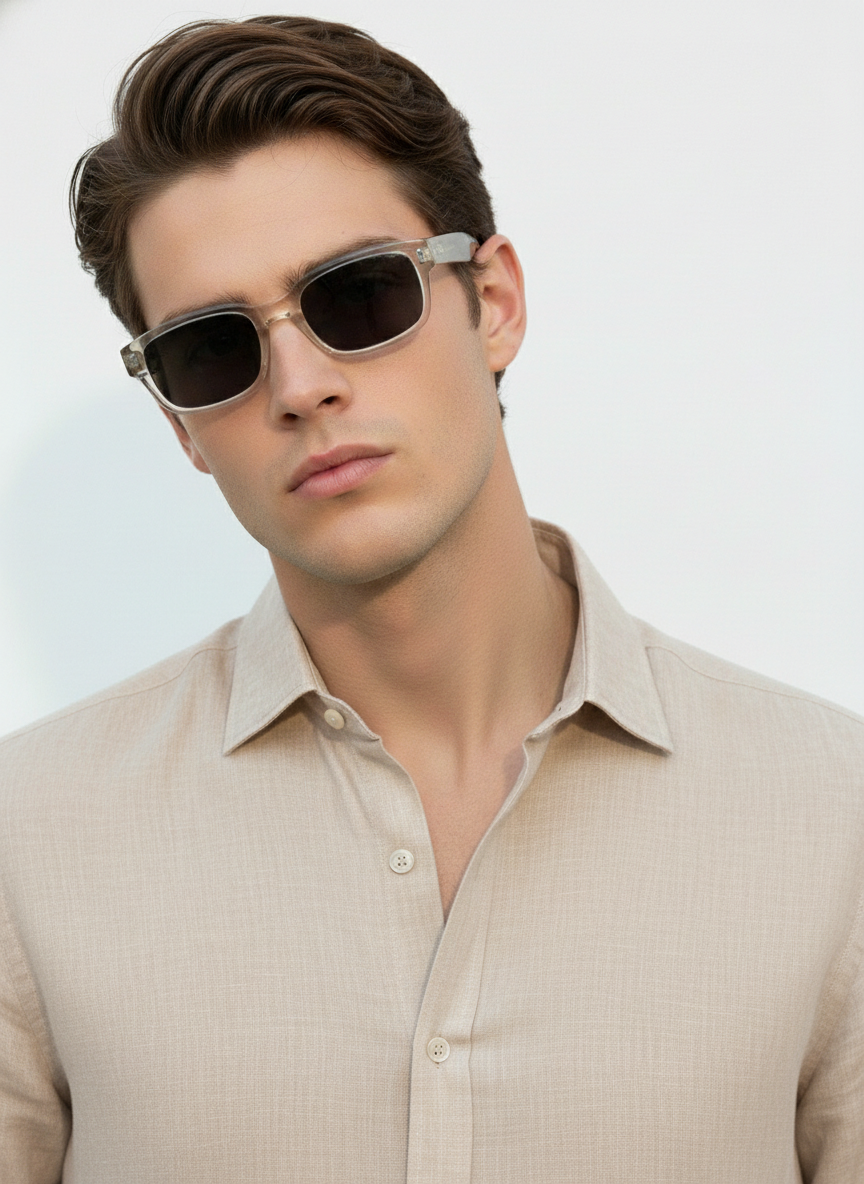 100% Linen Shirt Dark Biege