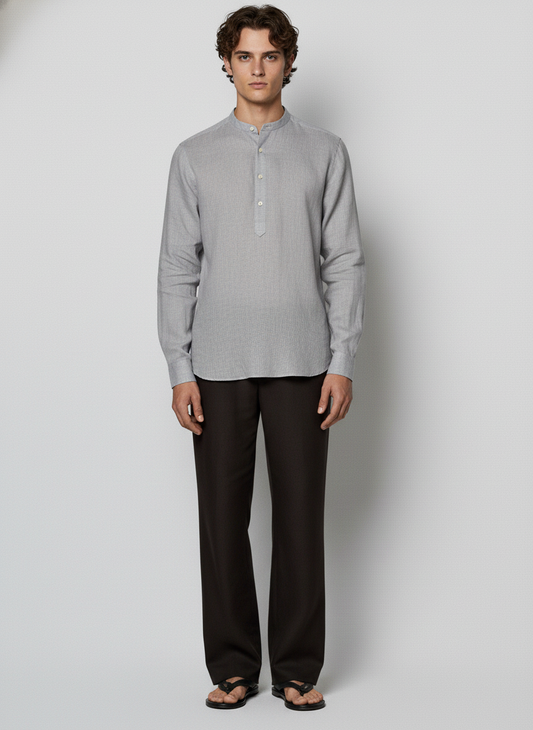 100% Linen Kurta Grey