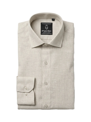 100% Linen Formal Shirt Sand Beige