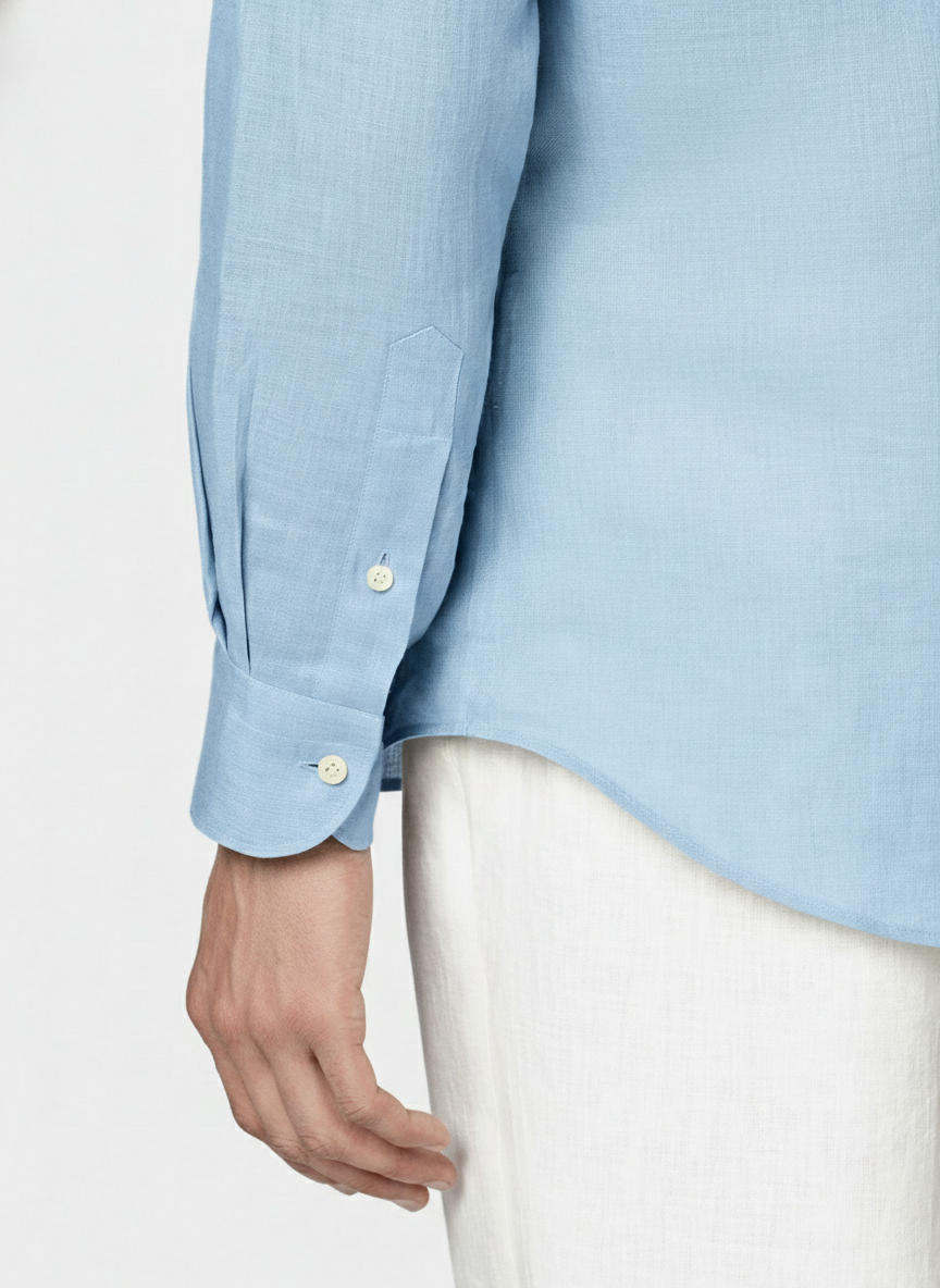 100% Linen Shirt Light Blue