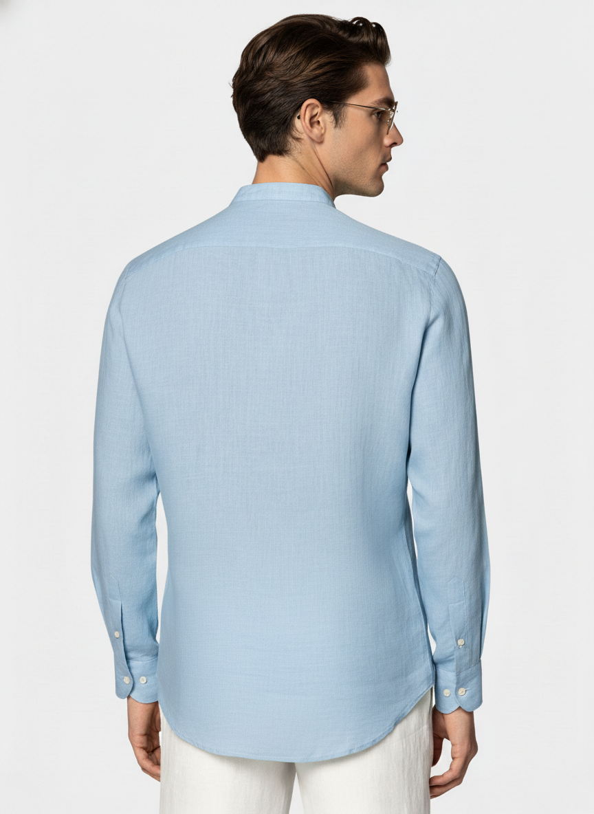 100% Linen Shirt Light Blue