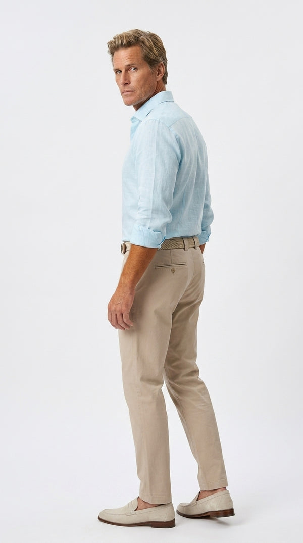 100% Linen Formal Shirt Sky Blue
