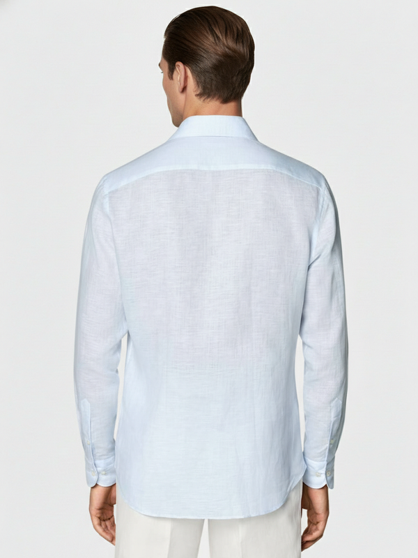 100% Linen Shirt Light Blue