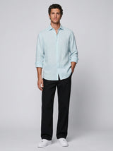 100% Linen Casual Shirt Sky Blue