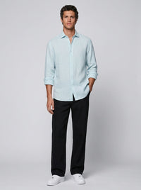 100% Linen Casual Shirt Sky Blue
