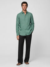 100% Linen Casual Shirt Mint Green