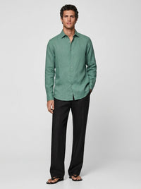 100% Linen Casual Shirt Mint Green