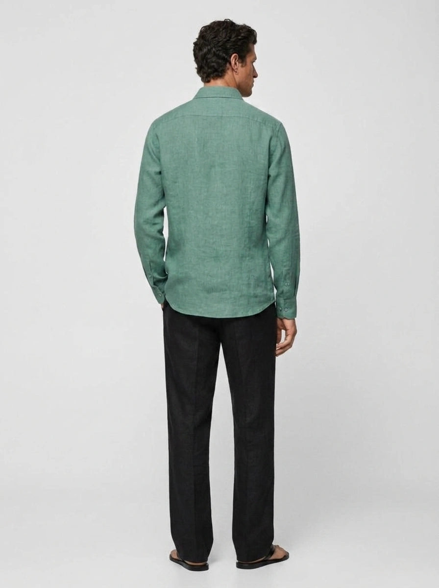100% Linen Casual Shirt Mint Green