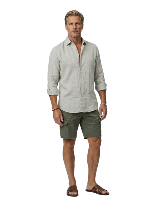 100% Linen Casual Shirt Sand Beige