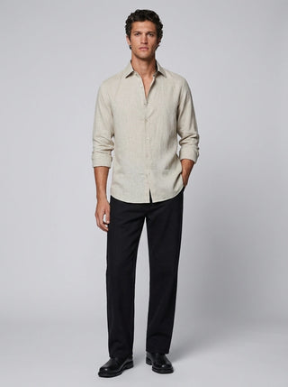 100% Linen Casual Shirt Sand Beige