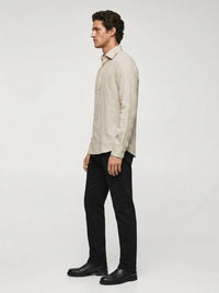 100% Linen Casual Shirt Sand Beige