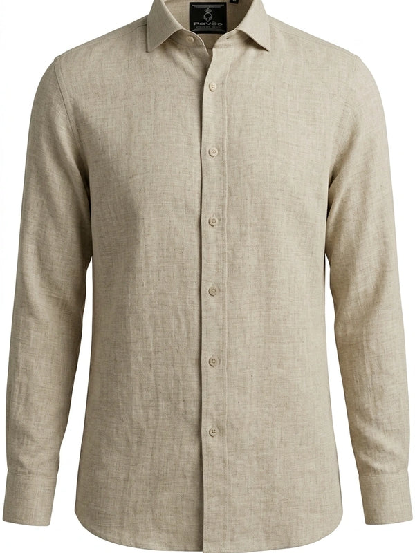 100% Linen Natural Dark Shirt