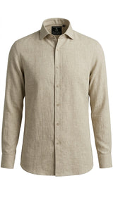 100% Linen Natural Dark Shirt