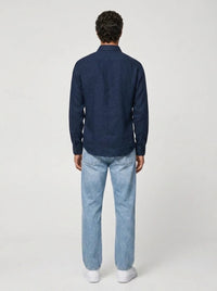 100% Linen Casual Shirt Navy Blue