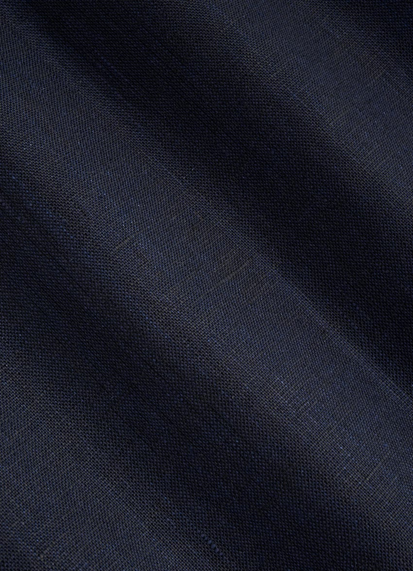 100% Linen Shirt Navy Blue