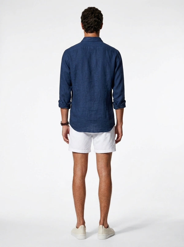 Aero Luxe™ Linen Casual Shirt Navy Blue