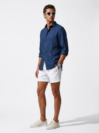 Aero Luxe™ Linen Casual Shirt Navy Blue