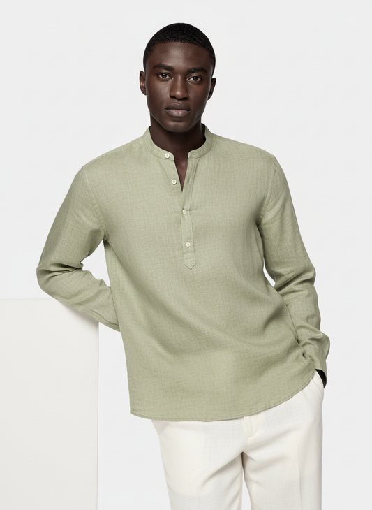 100% Linen Kurta Olive
