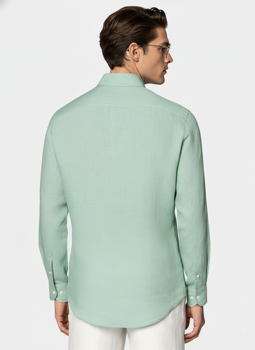 100% Linen Shirt SeaFoam Green