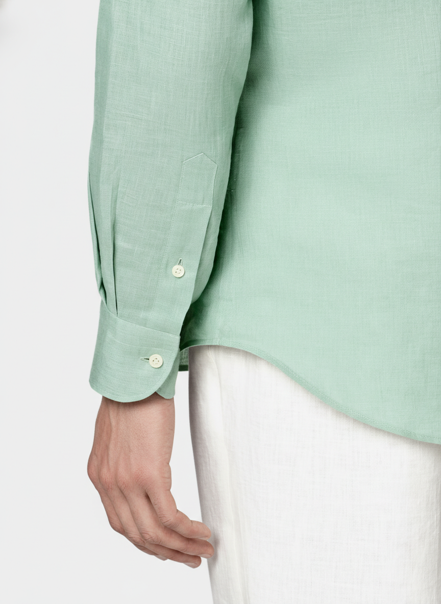 100% Linen Shirt SeaFoam Green