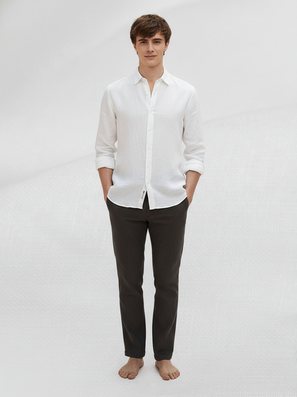 100% Linen Shirt White