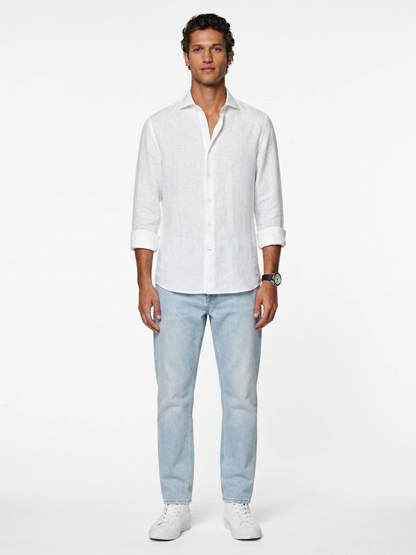Aero Luxe™ Linen Casual Shirt White