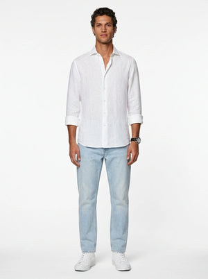 100% Linen Casual Shirt White
