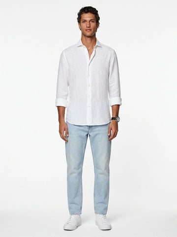 White Linen Casual Shirt