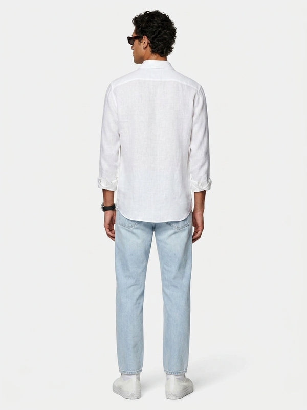 Aero Luxe™ Linen Casual Shirt White