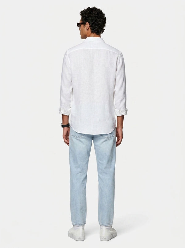 Aero Luxe™ Linen Casual Shirt White