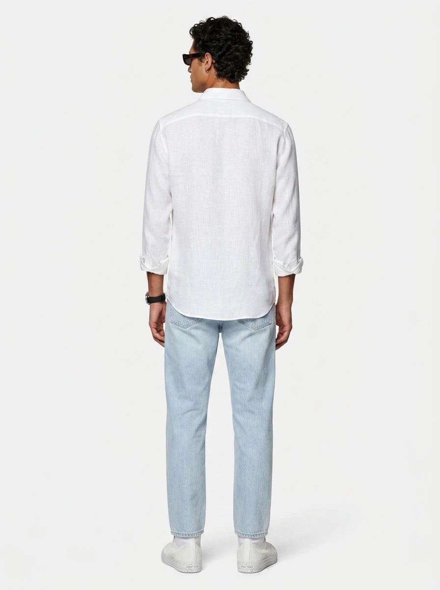 Aero Luxe™ Linen Casual Shirt White