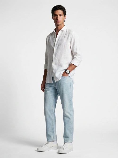 White Linen Casual Shirt