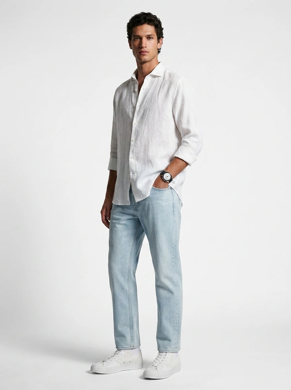Aero Luxe™ Linen Casual Shirt White