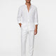 White Linen Mandarin Shirt