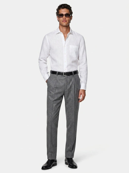 White Linen Formal Shirt